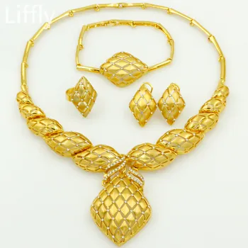 Dubai Fashion Jewelry Sets Charm Women Luxury Wedding Gold Necklace Bracelet Earrings Bridal Gift
Dubai Fashion Jewelry Sets Charm Women Luxury Wedding Gold Necklace Bracelet Earrings Bridal Gift