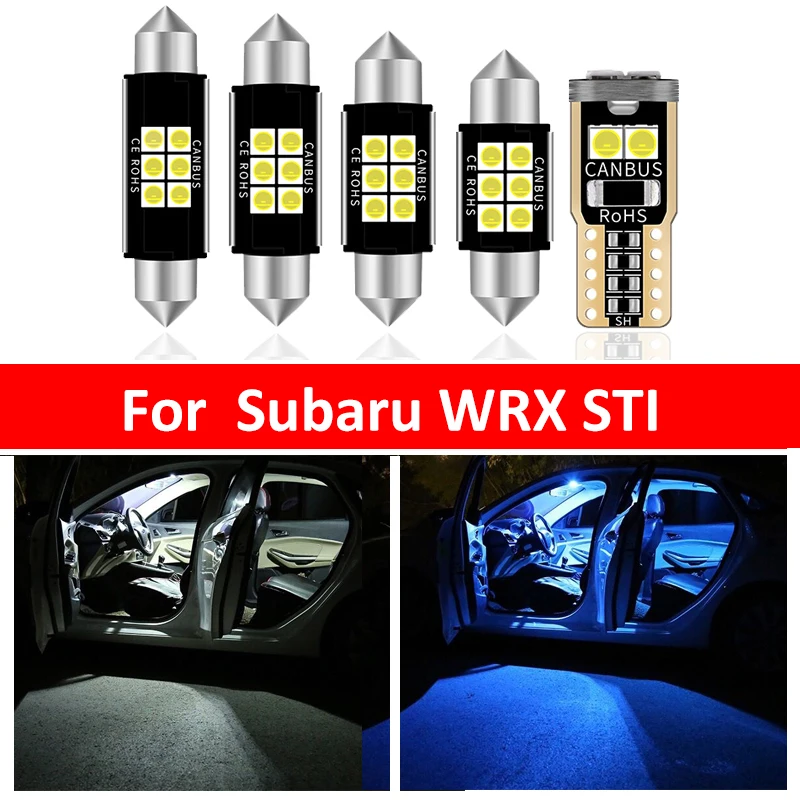 

8Pcs Car White Interior LED Light Bulbs Package Kit For 2013-2017 2018 2019 Subaru WRX STI Map Dome Trunk Lamp Ice Blue