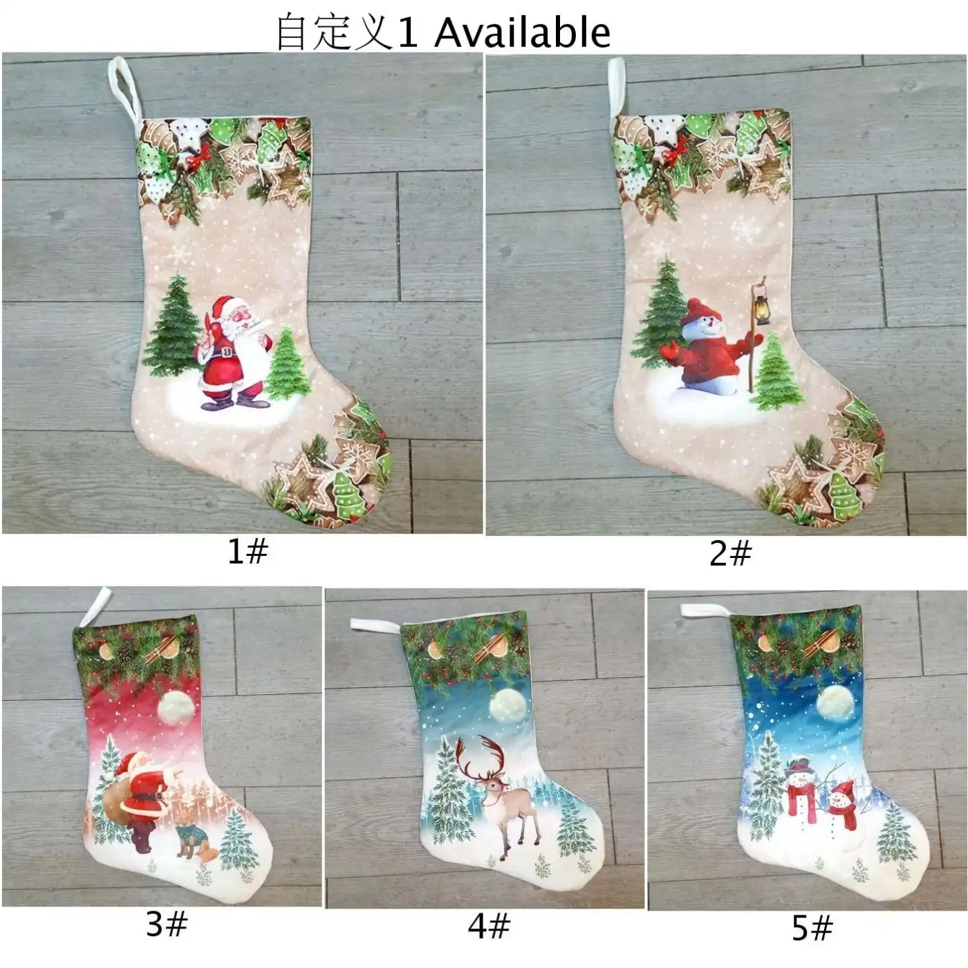 hanging party tree decor santa stocking sock gift candy bags