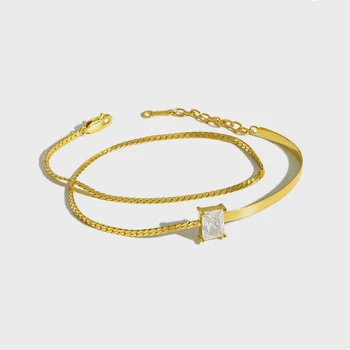 Double Layer 18K Gold Color Genuine 925 Sterling Silver Bracelet Geometric AAAA Cubic Zirconia Women's Bracelets Jewelry YBR203
Double Layer 18K Gold Color Genuine 925 Sterling Silver Bracelet Geometric AAAA Cubic Zirconia Women's Bracelets Jewelry YBR203
