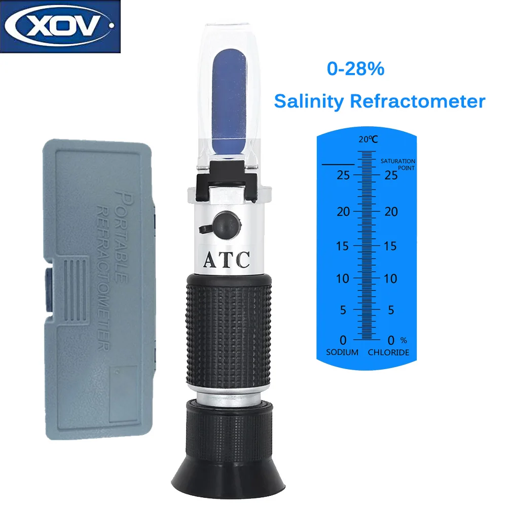 0-28% Salinometer Hand Held Salinity Refractometer Salt Water Concentration Tester Saltwater Refractometers For Aquarium
0-28% Salinometer Hand Held Salinity Refractometer Salt Water Concentration Tester Saltwater Refractometers For Aquarium