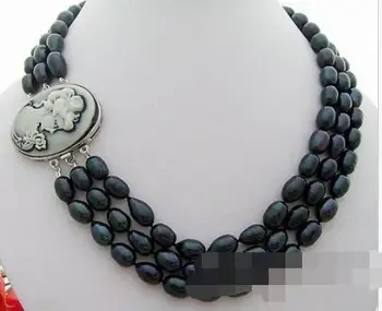 N1007093 3Strds 9-10mm Black Pearl Necklace
N1007093 3Strds 9-10mm Black Pearl Necklace