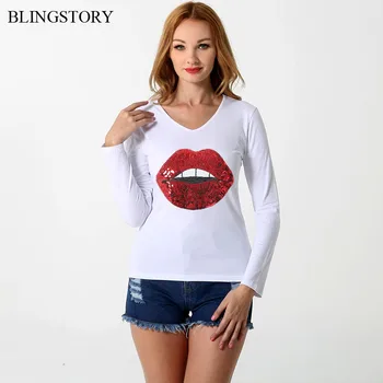 BLINGSTORY Women Autumn T Shirt Feminina Casual All-match Large Size Long Sleeve V Collar Embroidery Sequin Tops S-6XL
BLINGSTORY Women Autumn T Shirt Feminina Casual All-match Large Size Long Sleeve V Collar Embroidery Sequin Tops S-6XL