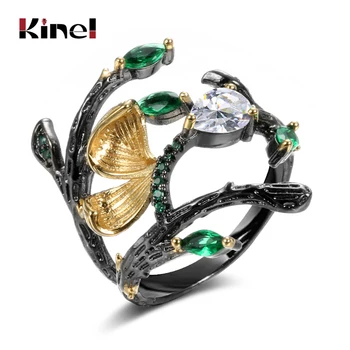 Kinel Boho Retro leaf Ring Gothic Hollow Lucky Flower Purple CZ Zircon Rings For Women Black Gold Color Vintage Wedding Jewelry
Kinel Boho Retro leaf Ring Gothic Hollow Lucky Flower Purple CZ Zircon Rings For Women Black Gold Color Vintage Wedding Jewelry