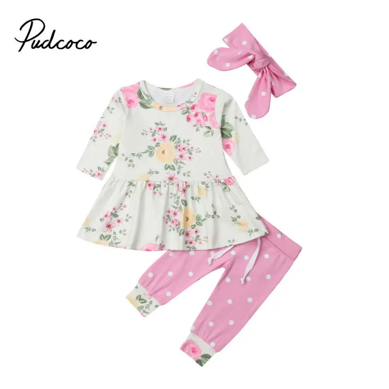 2019 Brand New Autumn Winter Newborn Infant Baby Girl Clothes Set 3PCS Long Sleeve Flower Dress Tops + Dot Pants+Headband
2019 Brand New Autumn Winter Newborn Infant Baby Girl Clothes Set 3PCS Long Sleeve Flower Dress Tops + Dot Pants+Headband