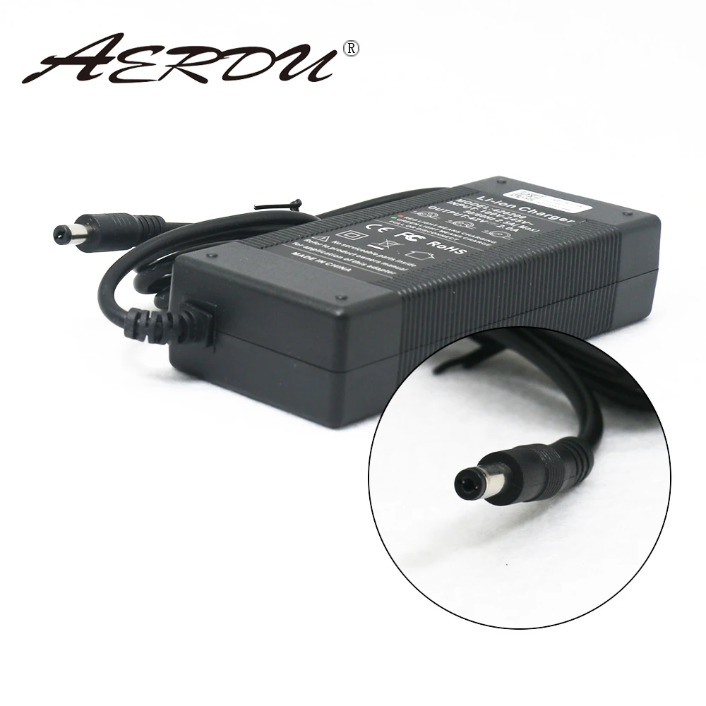 

AERDU 10S 42V 2A 36V Lithium-ion battery pack charger Power Supply batterites AC 100-240V Converter Adapter EU/US/AU/UK DC plug