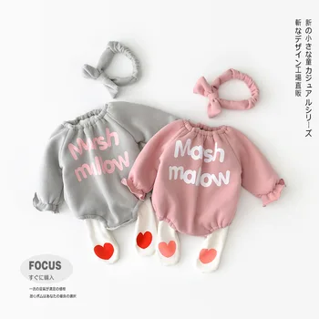 WLG baby winter rompers kids velvet thick pink gray letter printed romper toddler casual all match clothes
WLG baby winter rompers kids velvet thick pink gray letter printed romper toddler casual all match clothes