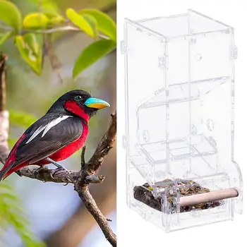 Acrylic Bird Feeder Transparent Window Bird Feeder Large Bird Feeder Removable Tray With Drain Holes Bird Food Feeder 
Acrylic Bird Feeder Transparent Window Bird Feeder Large Bird Feeder Removable Tray With Drain Holes Bird Food Feeder