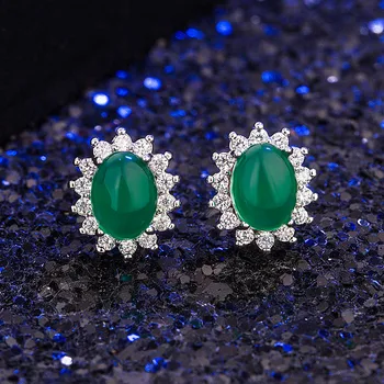 DAIWUJAN Luxury Crystal Vintage Green Agate Women Stud Earrings Silver 925 Jewelry Oval Gemstone Earrings Party Engagement Gifts
DAIWUJAN Luxury Crystal Vintage Green Agate Women Stud Earrings Silver 925 Jewelry Oval Gemstone Earrings Party Engagement Gifts