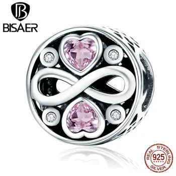 Hot Sale 925 Sterling Silver Pink Heart Crystals, Endless Love Beads & Charms Fit Original BISAER Necklace & Bracelet ECC240
Hot Sale 925 Sterling Silver Pink Heart Crystals, Endless Love Beads & Charms Fit Original BISAER Necklace & Bracelet ECC240