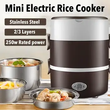 Mini Electric Rice Cooker Stainless Steel 2/3 Layers Steamer Portable Meal Thermal Heating Lunch Box Food Container Warmer
Mini Electric Rice Cooker Stainless Steel 2/3 Layers Steamer Portable Meal Thermal Heating Lunch Box Food Container Warmer