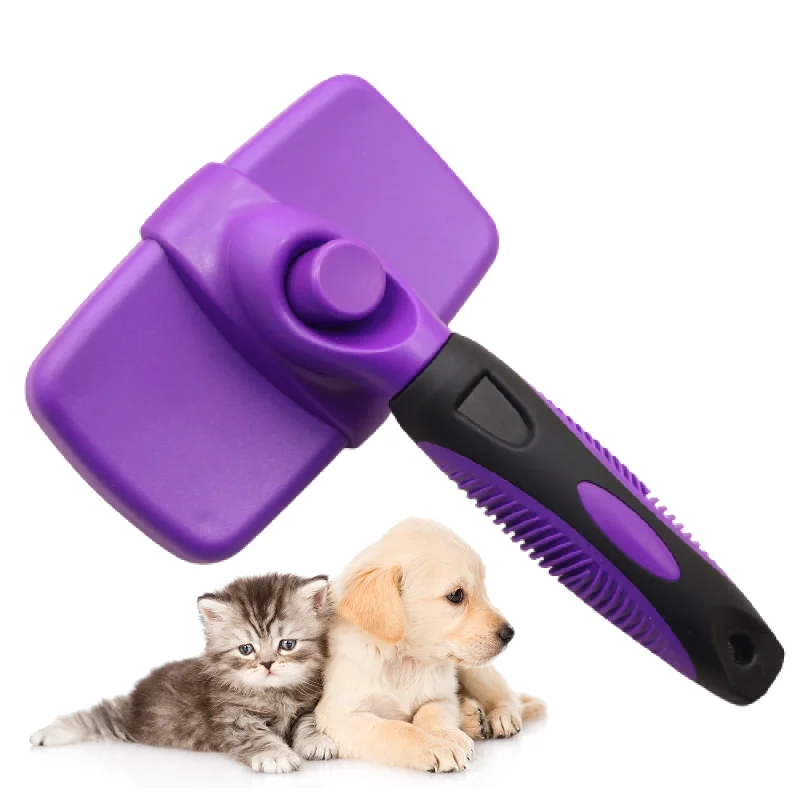 

Self Cleaning Slicker Brush Gently Remove Loose Undercoat Mat Fur Pet Tangled Long Hair Dog Comb Cat Grooming Shedding Tool