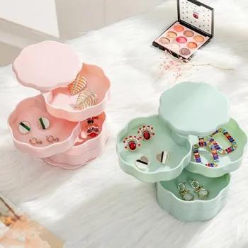 Women Rotating Jewelry Storage Box 4-Layer Rotatable Plastic Desktop Sundries Jewelry Container organizer case Tray with Lid
Women Rotating Jewelry Storage Box 4-Layer Rotatable Plastic Desktop Sundries Jewelry Container organizer case Tray with Lid