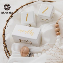 Wooden Baby Milestone Cards Commemorate block Baby Birth Monthly Recording Cards Newborn Infant Shower Gifts Photography Props