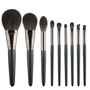 Makeup brushes 9 Pcs Black Wooden Handle Brown Fiber Hair Makeup Brush Cover Makeup brush set Health and Beauty Brush set 
Makeup brushes 9 Pcs Black Wooden Handle Brown Fiber Hair Makeup Brush Cover Makeup brush set Health and Beauty Brush set