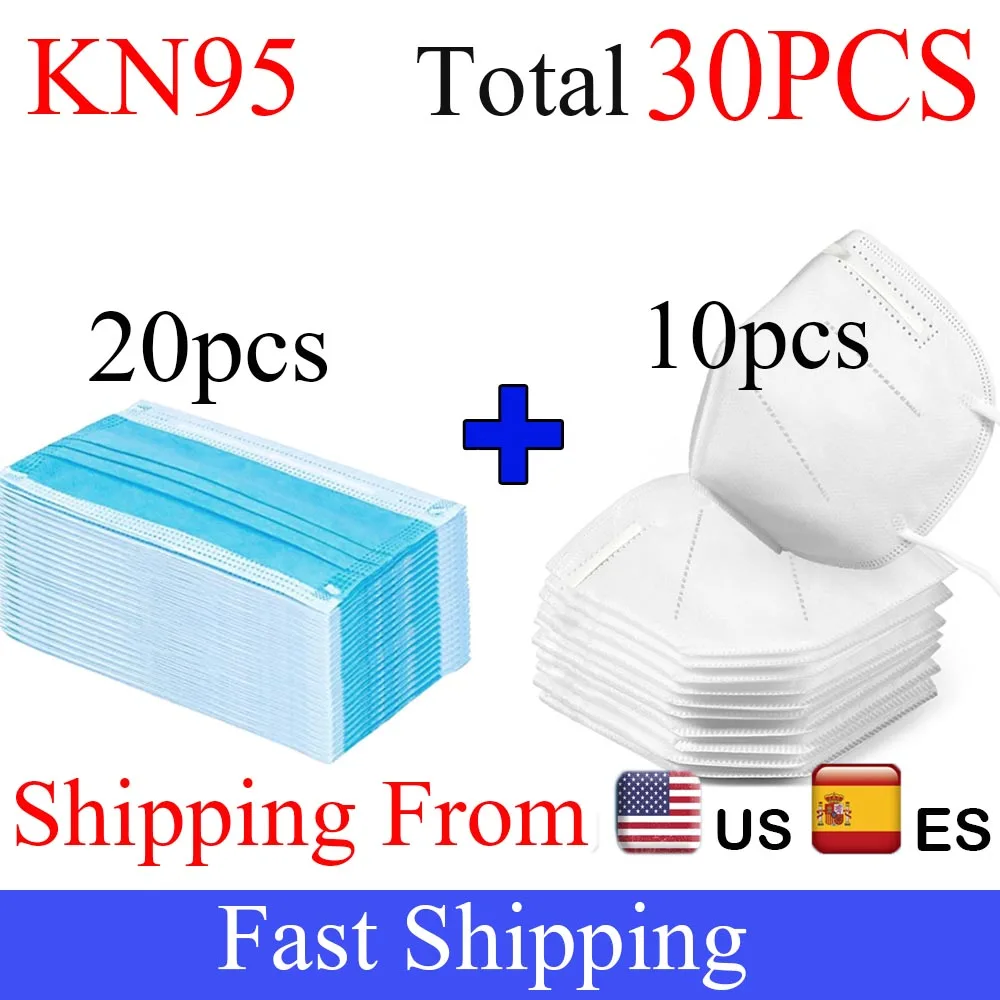 30pcs KN95 Mask 3 Layers Filter Mask Respirator 95% Filtration Features Anti-fog Mask Outdoor Dust Pollution
30pcs KN95 Mask 3 Layers Filter Mask Respirator 95% Filtration Features Anti-fog Mask Outdoor Dust Pollution