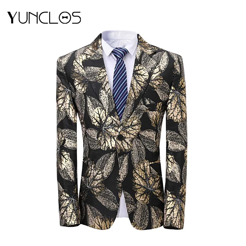 YUNCLOS Black Golden Leaf Men Suit Jacket Wedding Suits For Men Party Jackets Men Veste Homme Costume One Buckle Fashion XS-3XL
YUNCLOS Black Golden Leaf Men Suit Jacket Wedding Suits For Men Party Jackets Men Veste Homme Costume One Buckle Fashion XS-3XL