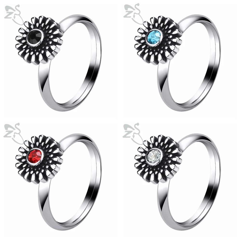 ZS Rotating Punk Rings for Women Stainless Steel Flower Finger Ring with Black Stone Female Hip Hop Rock Jewelry Men's Accessory
ZS Rotating Punk Rings for Women Stainless Steel Flower Finger Ring with Black Stone Female Hip Hop Rock Jewelry Men's Accessory