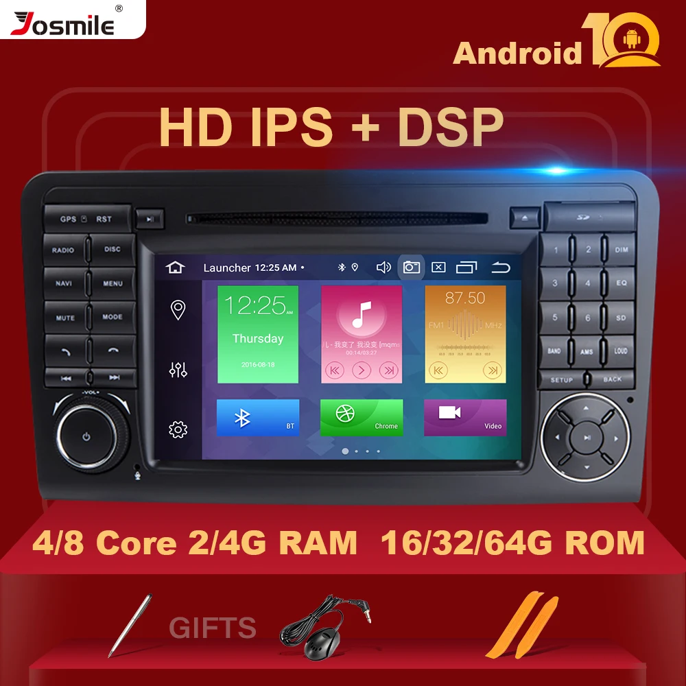 2 Din Android 10 автомобильный DVD мультимедийный плеер для Mercedes Benz CLASS ML W164 X164 ML350 ML300GL500