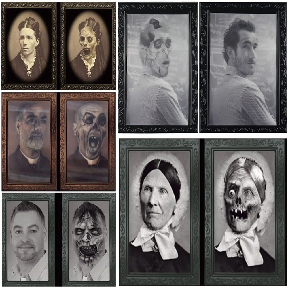 38*25CM Changeable 3D Ghost Face Photo Frame Horror Portrait Picture Halloween Party Horror Bar Haunted House Decoration Props
38*25CM Changeable 3D Ghost Face Photo Frame Horror Portrait Picture Halloween Party Horror Bar Haunted House Decoration Props