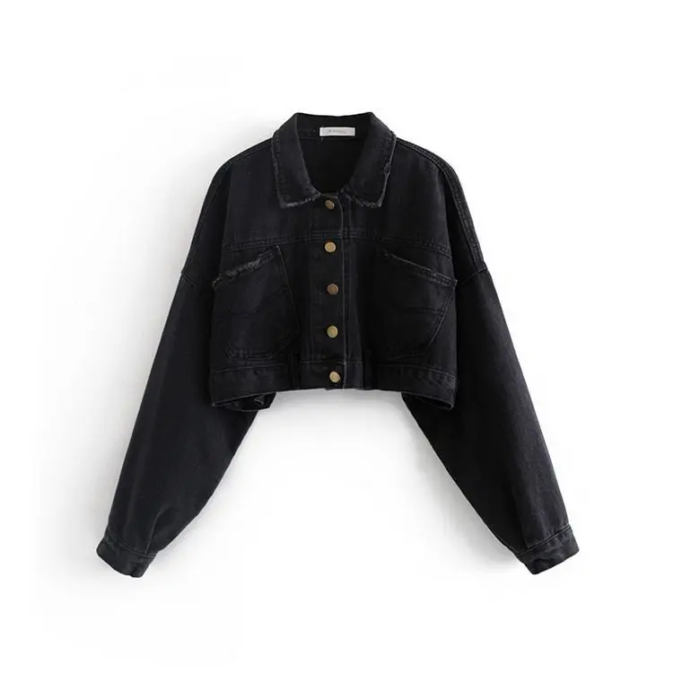 F6-92091 Autumn New Korean-style Black Gray Short Versatile After Button Cowboy Jacket
F6-92091 Autumn New Korean-style Black Gray Short Versatile After Button Cowboy Jacket
