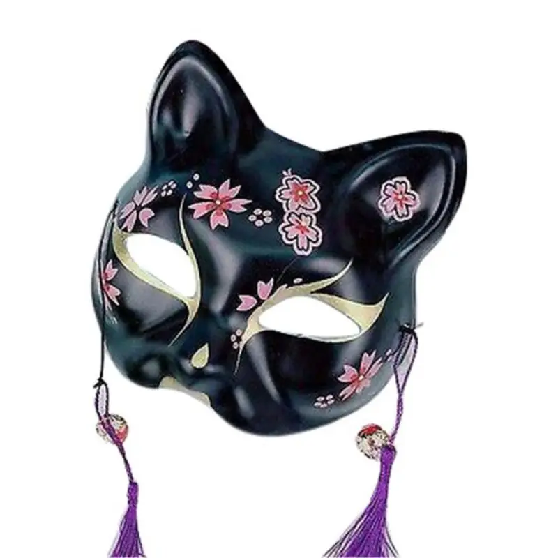 Фото 2020 унисекс японская маска лисы с кисточками и колокольчиком - купить