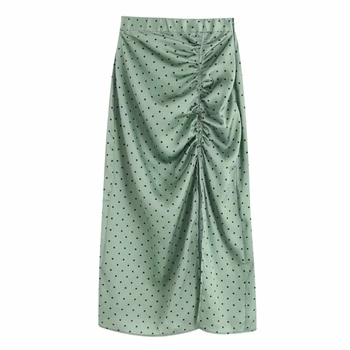 Women vintage polka dot printing pleated drawstring split midi skirt faldas mujer ladies side zipper chic slimming skirts QUN525
Women vintage polka dot printing pleated drawstring split midi skirt faldas mujer ladies side zipper chic slimming skirts QUN525
