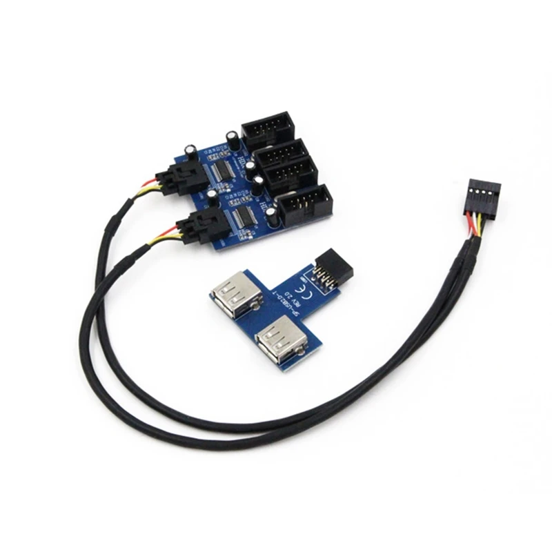 

9Pin USB Header Male 1 to 4 1 to 2 Female Extension Cable Card Motherboard USB2.0 Hub Support Win 2000/Win XP/2003/Vista