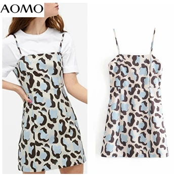 AOMO women leopard print beach dress strap sleeveless backless females mini dresses vestidos 6A343A
AOMO women leopard print beach dress strap sleeveless backless females mini dresses vestidos 6A343A