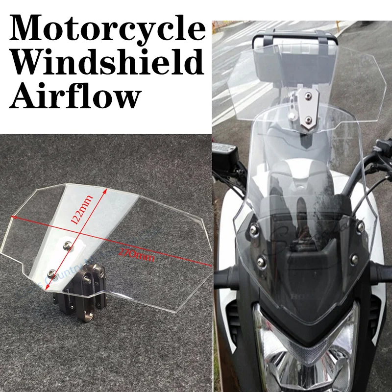 Airflow Adjustable Windscreen Wind Deflector Universal Motorcycle Windshield for Kawasaki BMW Ducati honda Benelli KTM Triumph
Airflow Adjustable Windscreen Wind Deflector Universal Motorcycle Windshield for Kawasaki BMW Ducati honda Benelli KTM Triumph