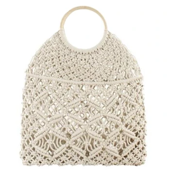 Summer Beach Mini Handbags For Women Vintage Ladies Mesh Woven Hollow Rope Cotton Casual Travel Round Handle Small Tote Bag(Whit
Summer Beach Mini Handbags For Women Vintage Ladies Mesh Woven Hollow Rope Cotton Casual Travel Round Handle Small Tote Bag(Whit