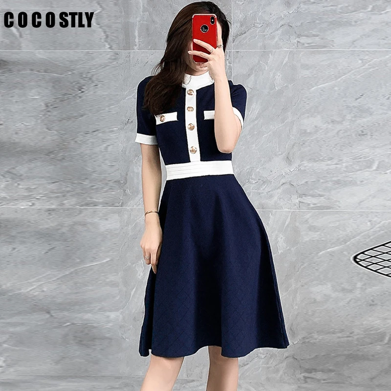 Winter Dress for Women 2019 Runway Dress Designer Elegant Short Sleeve Hit Color A-line Casual Knit Sweater Dresses Vestidos
Winter Dress for Women 2019 Runway Dress Designer Elegant Short Sleeve Hit Color A-line Casual Knit Sweater Dresses Vestidos