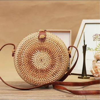 Round Straw Bags for Women Summer Beach Rattan Bag Woven Handmade Circle Handbag Bohemian Bali Crossbody
Round Straw Bags for Women Summer Beach Rattan Bag Woven Handmade Circle Handbag Bohemian Bali Crossbody