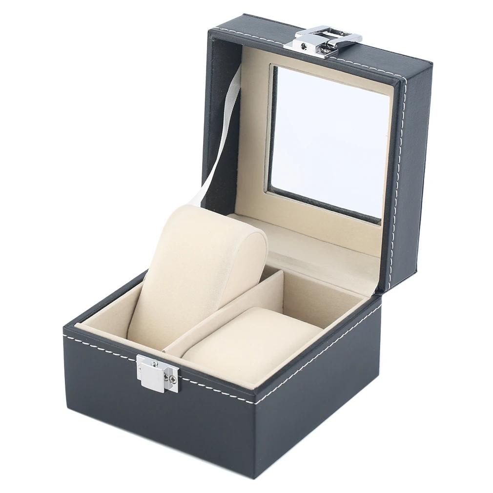 2 Grids Black Plain Pattern PU Leather Watch Boxes Case Jewelry Display Packaging Holder Storage Luxury Gift For Home Watchlover
2 Grids Black Plain Pattern PU Leather Watch Boxes Case Jewelry Display Packaging Holder Storage Luxury Gift For Home Watchlover