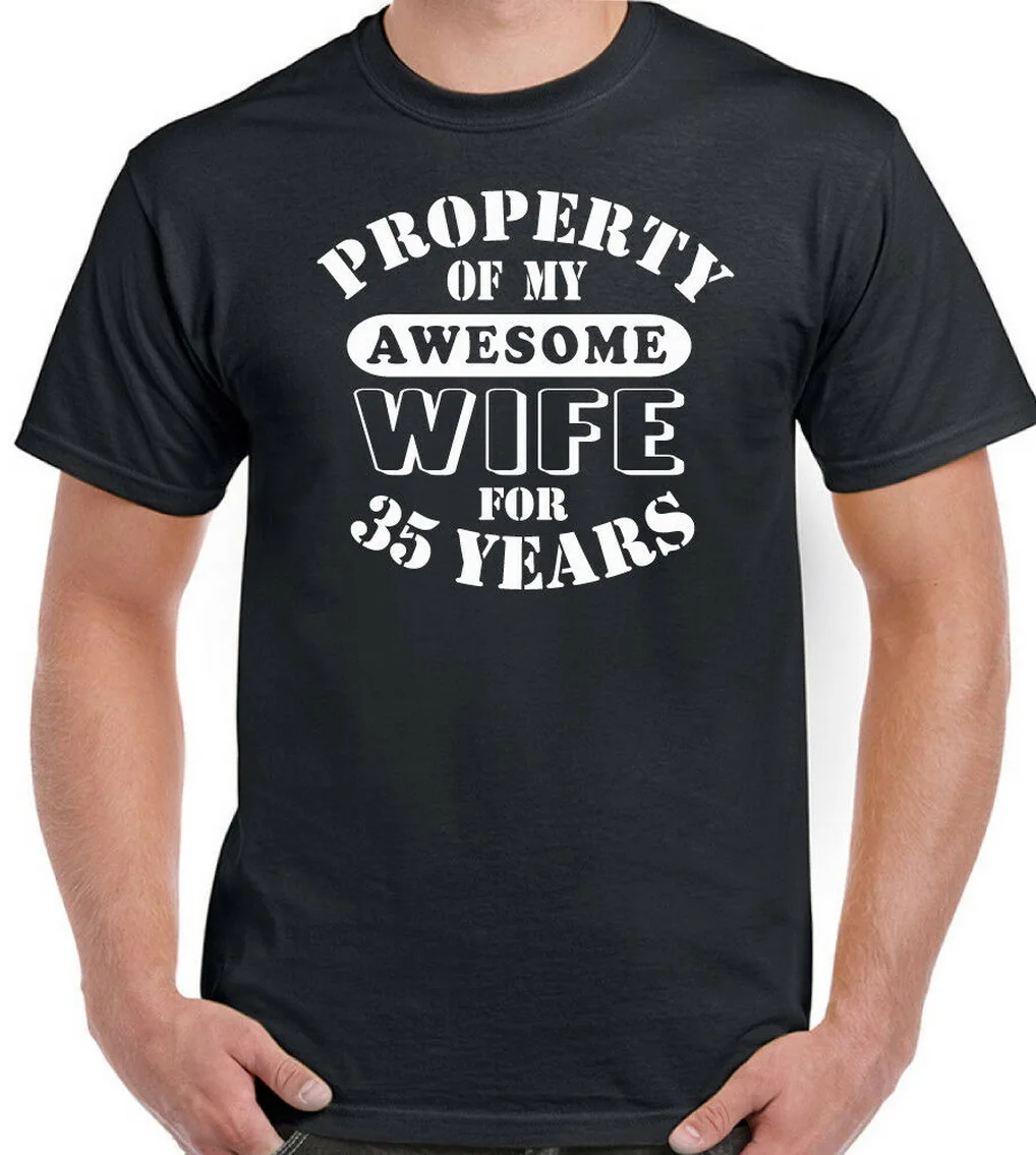 Забавная Мужская футболка My шикарная жена на 35-й годовщину свадьбы подарок
