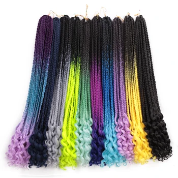 Spring sunshine 24inch Crochet Hair Box Braids Curly Ends Ombre Synthetic Hair for Braid 22Strands Braiding Hair Extensions
Spring sunshine 24inch Crochet Hair Box Braids Curly Ends Ombre Synthetic Hair for Braid 22Strands Braiding Hair Extensions