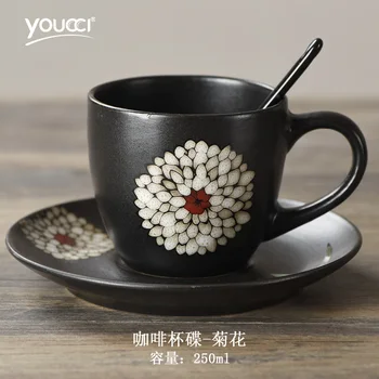 Japanese Ceramic Coffee Cup Set with Spoon Nordic Simple Retro Black Espresso Cups Ceramic Vintage Tea Cups and Saucers MM60BYD
Japanese Ceramic Coffee Cup Set with Spoon Nordic Simple Retro Black Espresso Cups Ceramic Vintage Tea Cups and Saucers MM60BYD