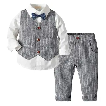 Keelorn Spring&Autumn Baby Boy Gentleman Suit White Shirt with Bow Tie Striped Vest Trousers 3Pcs Formal Kids Clothes Set
Keelorn Spring&Autumn Baby Boy Gentleman Suit White Shirt with Bow Tie Striped Vest Trousers 3Pcs Formal Kids Clothes Set