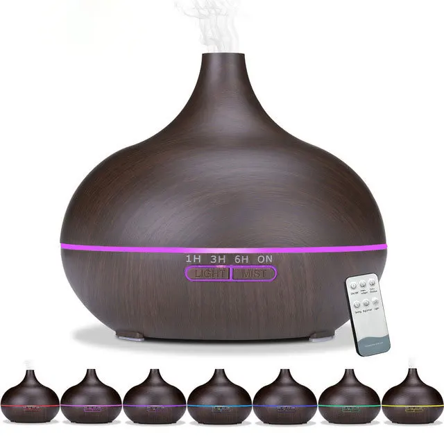 Remote control 400ml Cool Mist Wood Grain Aroma Essential Oil Diffuser Air Humidifier with Colourful Night Light
Remote control 400ml Cool Mist Wood Grain Aroma Essential Oil Diffuser Air Humidifier with Colourful Night Light