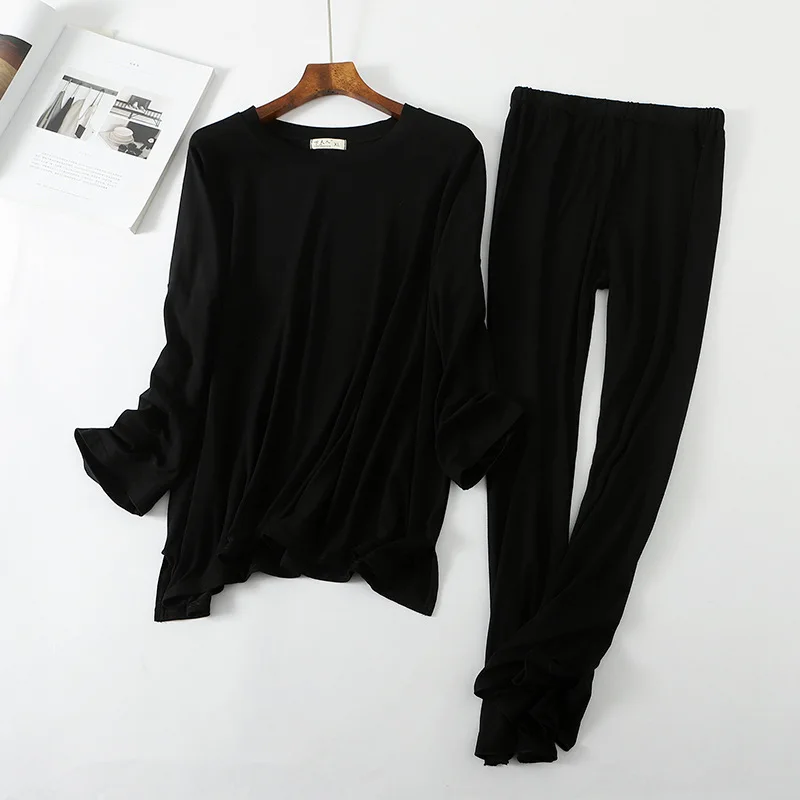 Women Solid Modal Cotton Pyjamas Set Elegant Autumn Long Sleeve Long Pant Home Clothes Casual Sleep Loose Pyjama
Women Solid Modal Cotton Pyjamas Set Elegant Autumn Long Sleeve Long Pant Home Clothes Casual Sleep Loose Pyjama