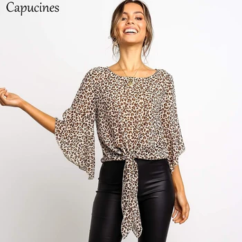 Knotted Front Leopard Chiffon Blouse Women Autumn Round Neck Half Sleeve Boho Printed Shirts Casual Tops Office Lady Workwear
Knotted Front Leopard Chiffon Blouse Women Autumn Round Neck Half Sleeve Boho Printed Shirts Casual Tops Office Lady Workwear