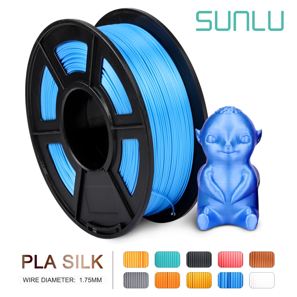 

pla filament 1.75mm 1kg Blue SILK 1kg 2.2 lbs 1.75mm per roll 3D Printer Filament DIY for 3D printing Refills golden