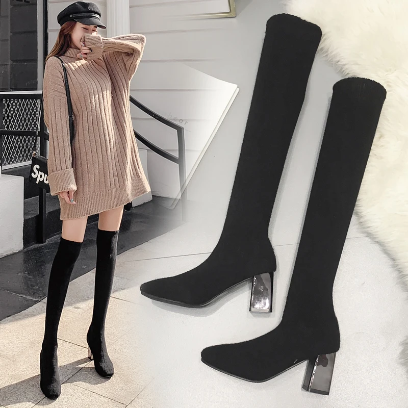 Winter New Fashion Simple Solid Color Long Boots Women Trend Comfortable Suede Casual High Heel Boots. Thigh High Boots
Winter New Fashion Simple Solid Color Long Boots Women Trend Comfortable Suede Casual High Heel Boots. Thigh High Boots