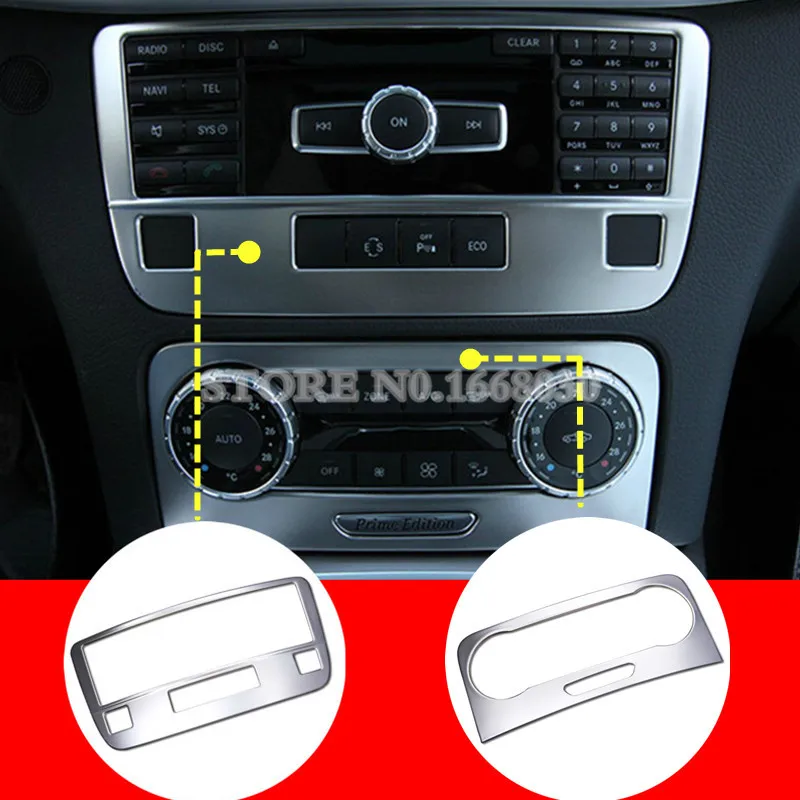 Внутренняя центральная консоль CD панель отделка Обложка 2 шт. для Benz GLK X204 2013-2015