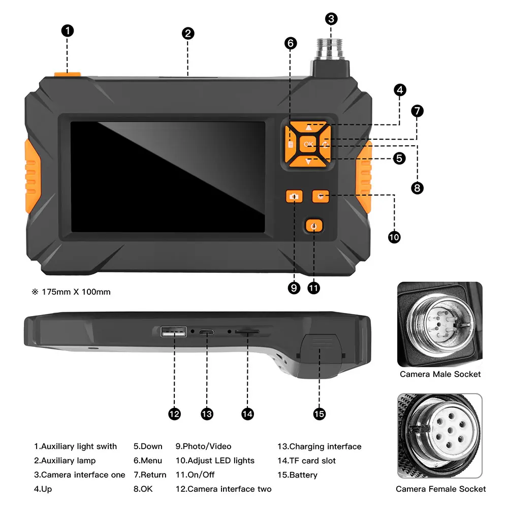 Ear Spoon Borescope P30 4.3 Inch Handheld Endoscope Monitoring Real-Time Video Photos Endoscope Portable Visual Endoscope 1080p
Ear Spoon Borescope P30 4.3 Inch Handheld Endoscope Monitoring Real-Time Video Photos Endoscope Portable Visual Endoscope 1080p