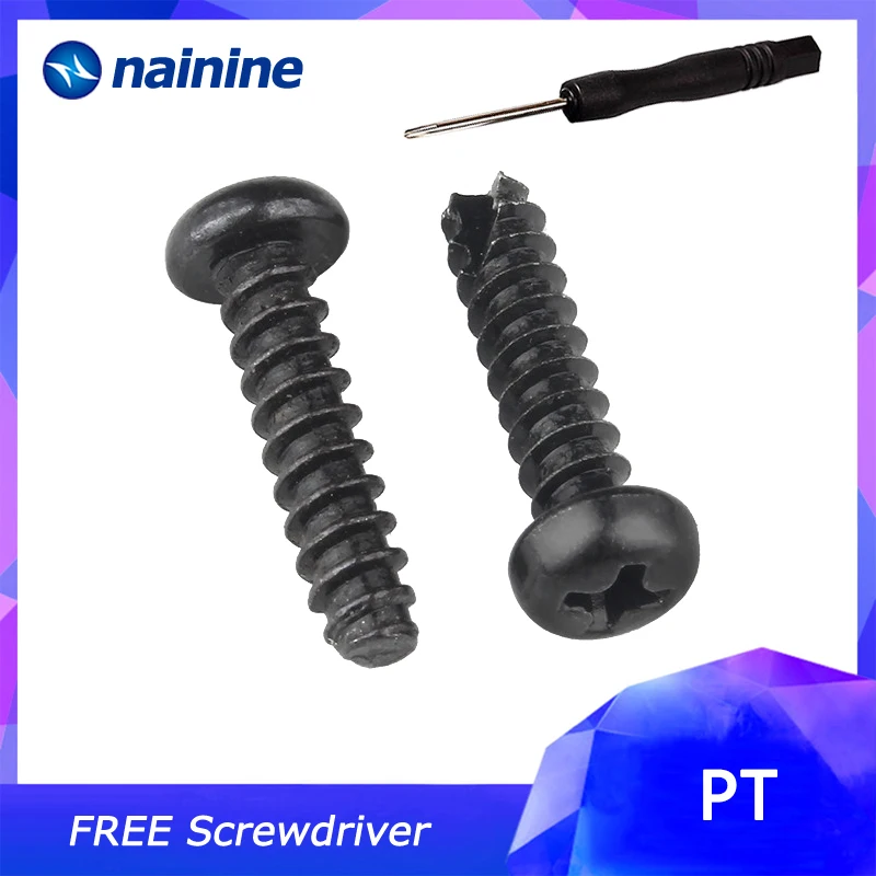100Pcs M2 M2.3 M2.6 M3 Black Phillips Self-tapping Pan Thread Cutting Screw Electronic PT Screws SS21
100Pcs M2 M2.3 M2.6 M3 Black Phillips Self-tapping Pan Thread Cutting Screw Electronic PT Screws SS21
