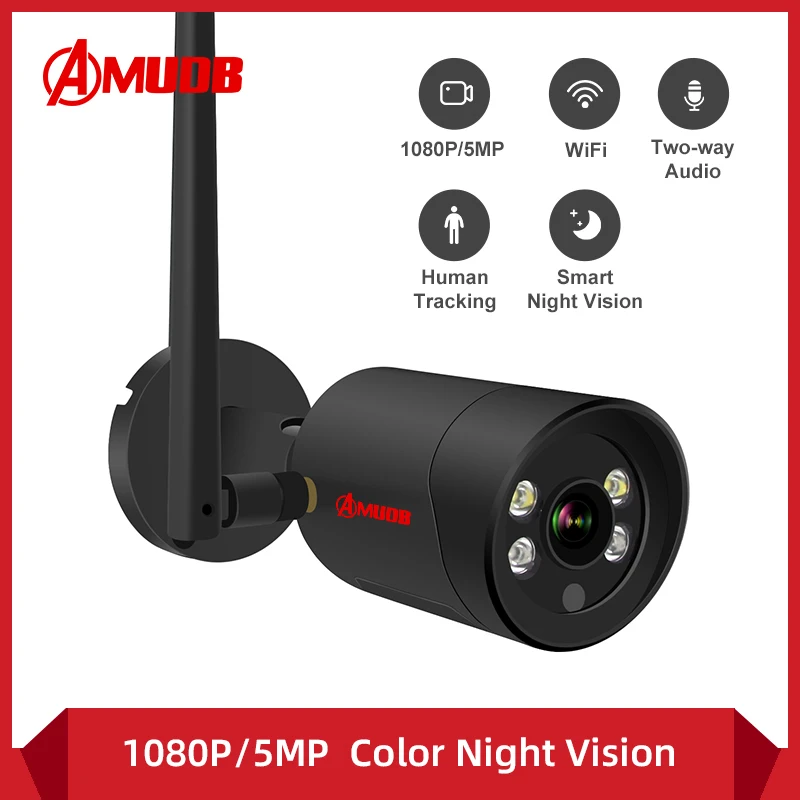 AMUDB 5MP IP Camera Wifi HD Outdoor Infrared Night Vision Security Camera Two Way Audio Wireless Video Surveillance Camera
AMUDB 5MP IP Camera Wifi HD Outdoor Infrared Night Vision Security Camera Two Way Audio Wireless Video Surveillance Camera