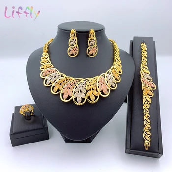 African Classic Leaf Shape Necklace Jewelry Bracelet Earrings Charm Bridal Ring Fashion Crystal Jewelry Sets for Women Jewelry 
African Classic Leaf Shape Necklace Jewelry Bracelet Earrings Charm Bridal Ring Fashion Crystal Jewelry Sets for Women Jewelry