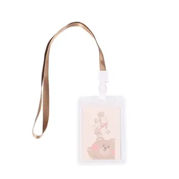 Transparent Name Card Holder Cute Cartoon Bank ID Card Cover Case with Lanyard 
Transparent Name Card Holder Cute Cartoon Bank ID Card Cover Case with Lanyard