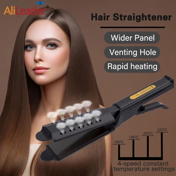 

Alileader Iron Hair Straightening Irons 4-Gear Adjustable Ceramic Vapor Hair Flat Hotcomb Steam Straightener Hair Styling Tool